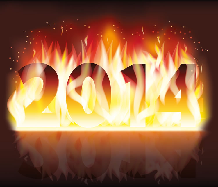 2014火焰设计字体矢量素材-【科e互联】